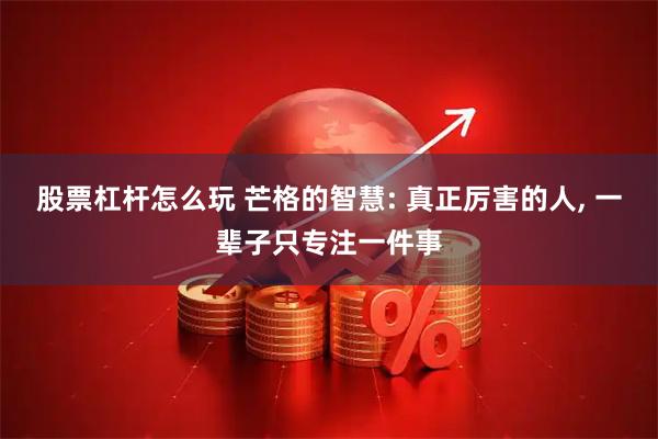 股票杠杆怎么玩 芒格的智慧: 真正厉害的人, 一辈子只专注一件事